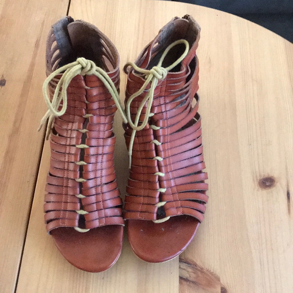 Anthropologie Real Leather Gladiator Sandals sz 11